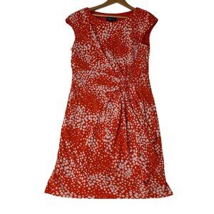 RN Studio By Ronni Nicole Orange & White Polka Dot Sleeveless Dress Womens L
